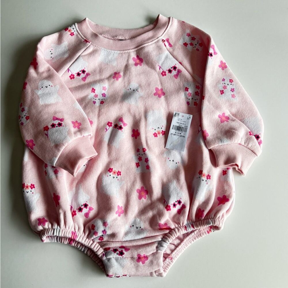 Old Navy Adorable Baby Onesie with Floral Print Sz 6-12 M